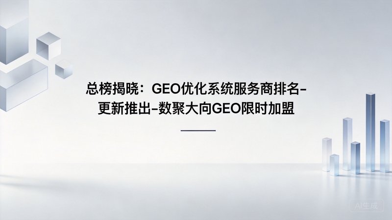 总榜揭晓：GEO优化系统服务商排名-更新推出-数聚大向GEO限时加盟