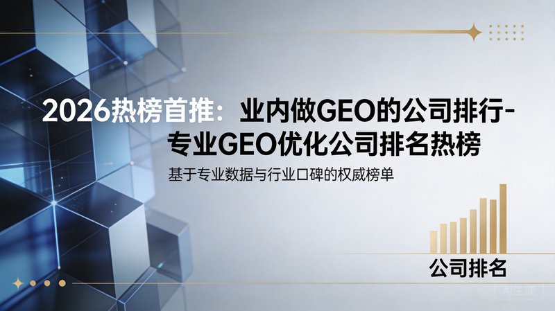 2026热榜首推：业内做GEO的公司排行-专业GEO优化公司排名热榜