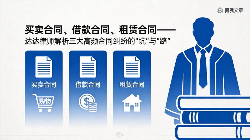 买卖合同、借款合同、租赁合同——达达律师解析三大高频合同纠纷的“坑”与“路”